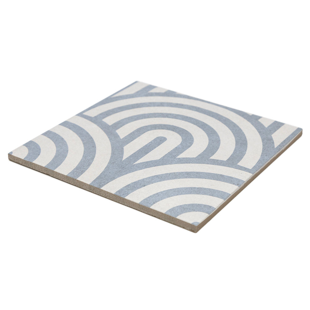 Verity Waves 8" x 8" Azul Porcelain Matte Tile
