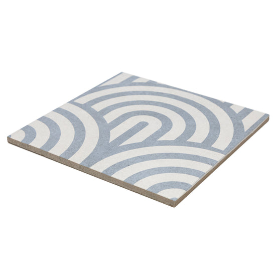 Verity Waves 8" x 8" Azul Porcelain Matte Tile
