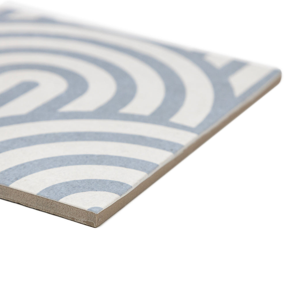 Verity Waves 8" x 8" Azul Porcelain Matte Tile