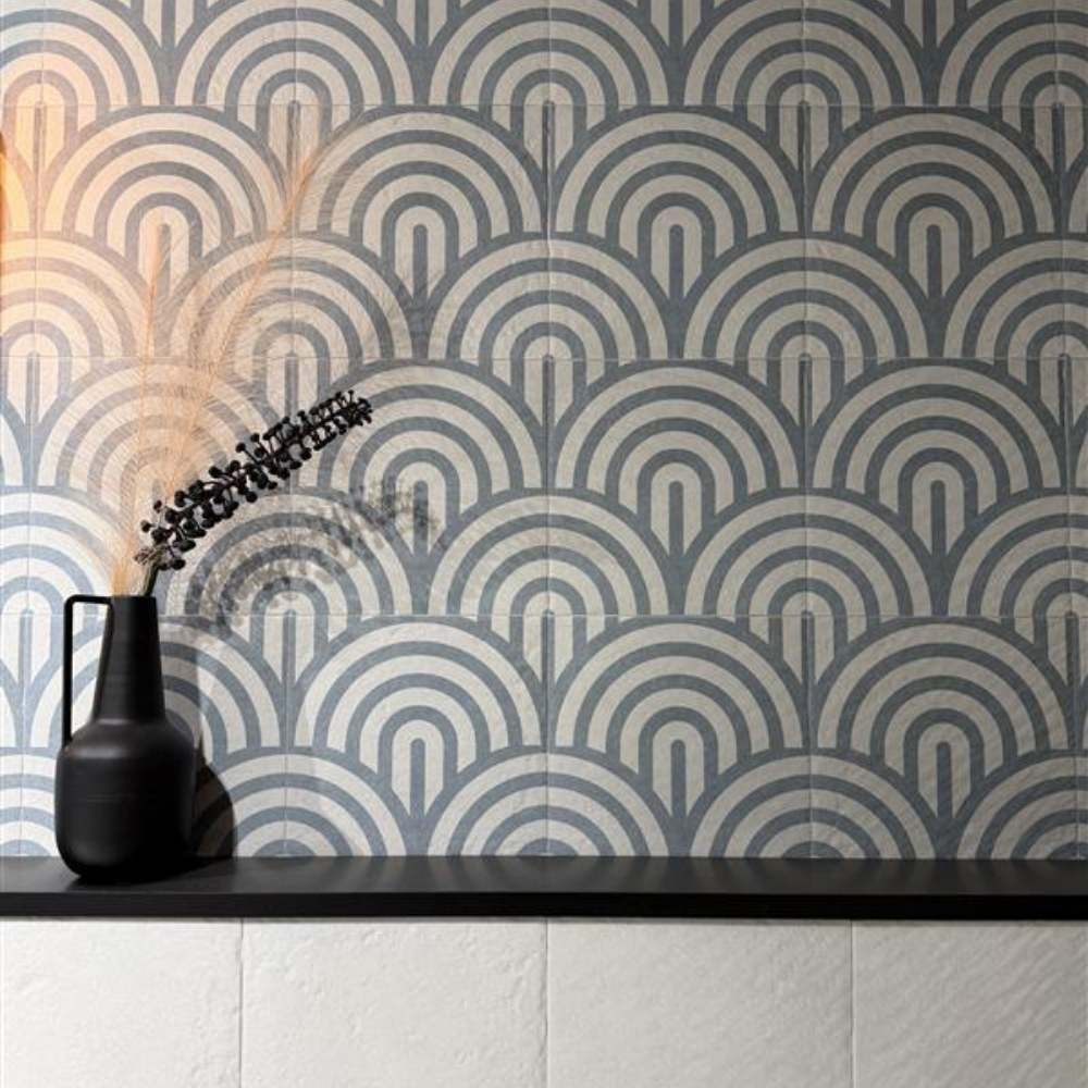 Verity Waves 8" x 8" Azul Porcelain Matte Tile