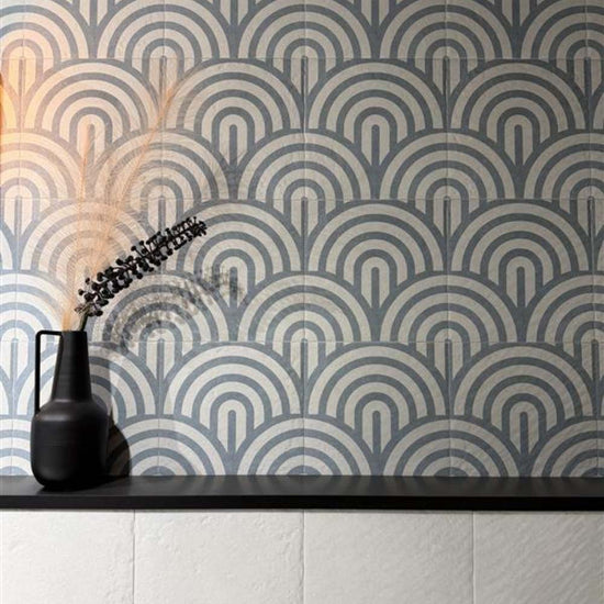 Verity Waves 8" x 8" Azul Porcelain Matte Tile