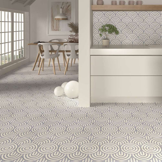 Verity Waves 8" x 8" Azul Porcelain Matte Tile