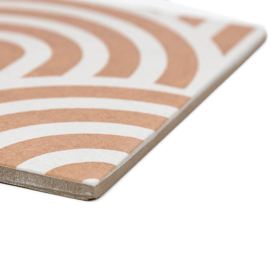 Verity Waves 8" x 8" Cotto Porcelain Matte Tile