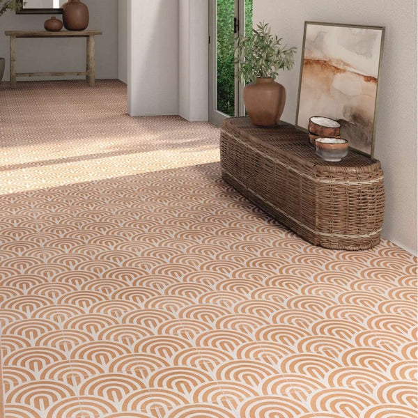 Verity Waves 8" x 8" Cotto Porcelain Matte Tile