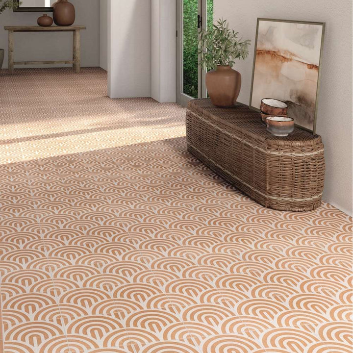 Verity Waves 8" x 8" Cotto Porcelain Matte Tile