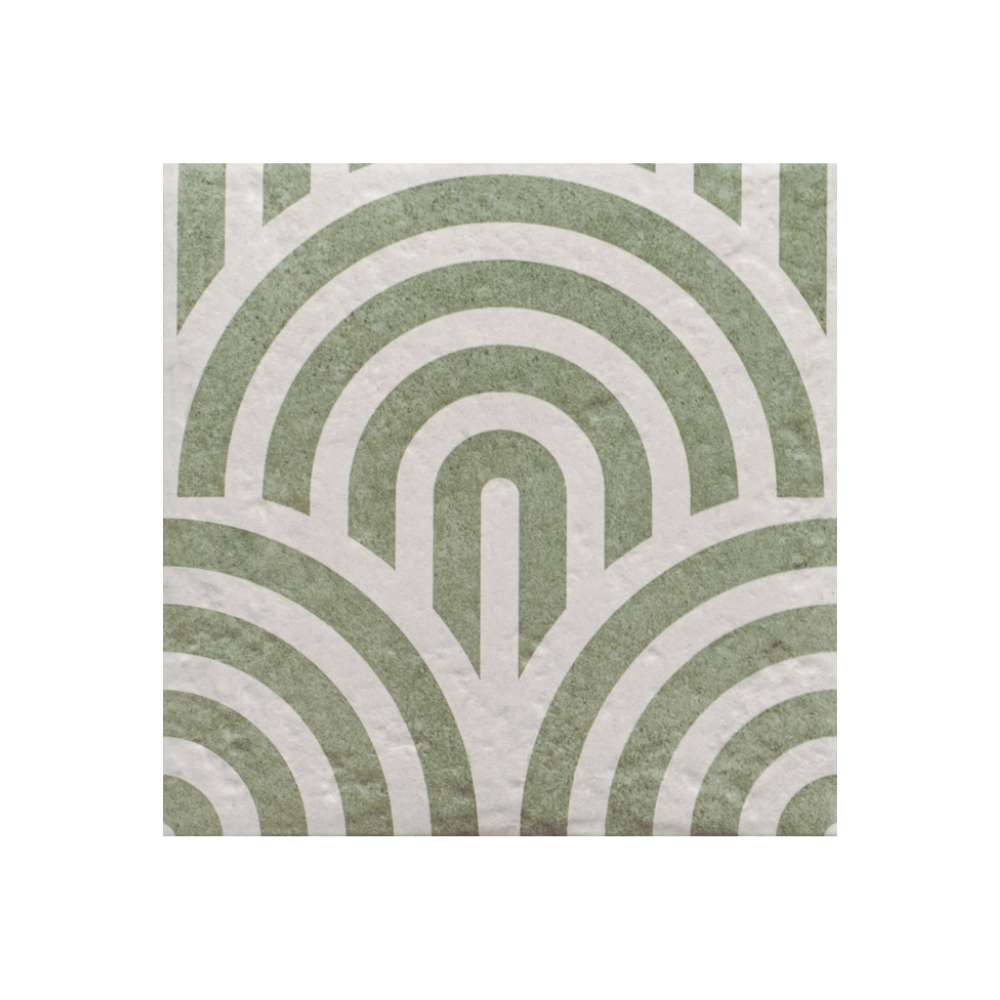 Verity Waves 8" x 8" Verde Porcelain Matte Tile