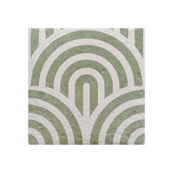 Verity Waves 8" x 8" Verde Porcelain Matte Tile