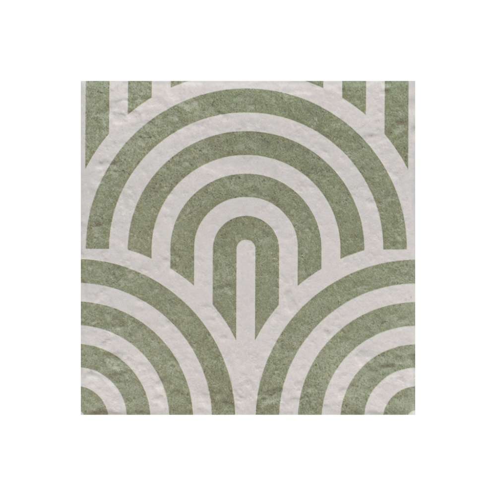 Verity Waves 8" x 8" Verde Porcelain Matte Tile