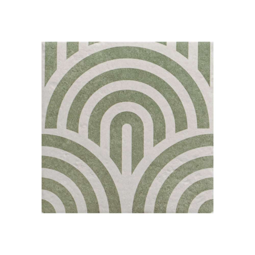 Verity Waves 8" x 8" Verde Porcelain Matte Tile