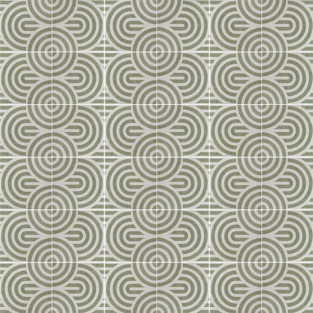 Verity Waves 8" x 8" Verde Porcelain Matte Tile