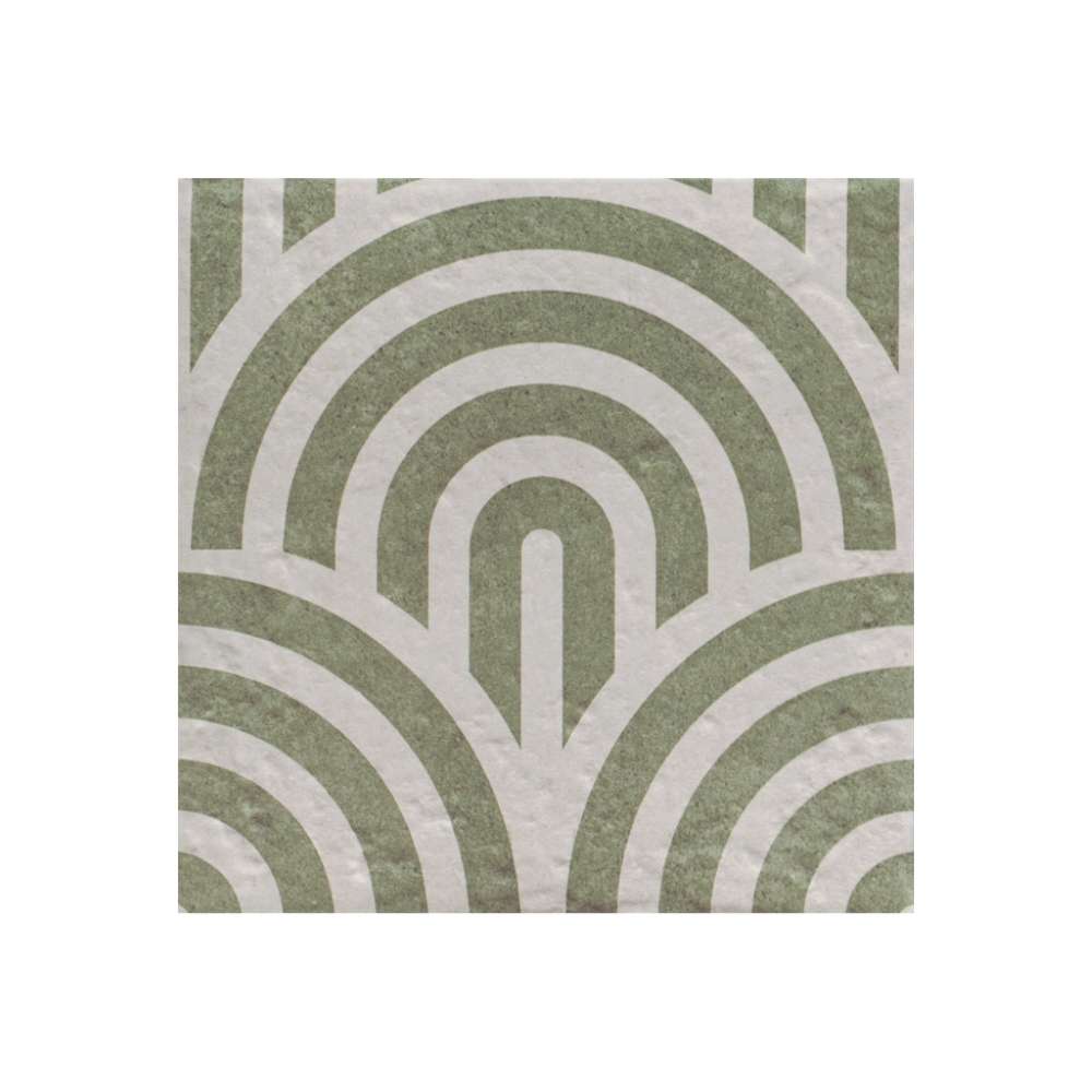 Verity Waves 8" x 8" Verde Porcelain Matte Tile