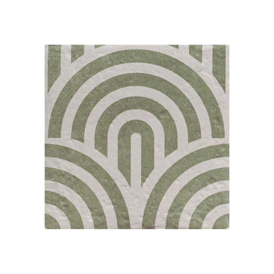 Verity Waves 8" x 8" Verde Porcelain Matte Tile