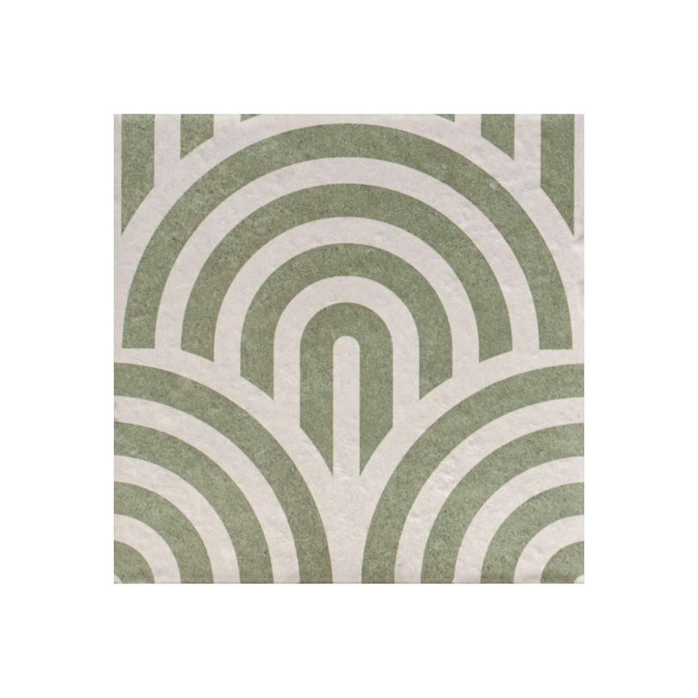 Verity Waves 8" x 8" Verde Porcelain Matte Tile