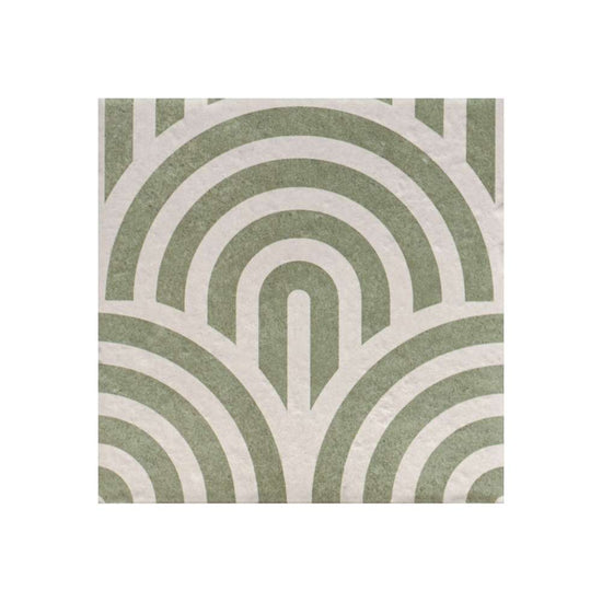 Verity Waves 8" x 8" Verde Porcelain Matte Tile