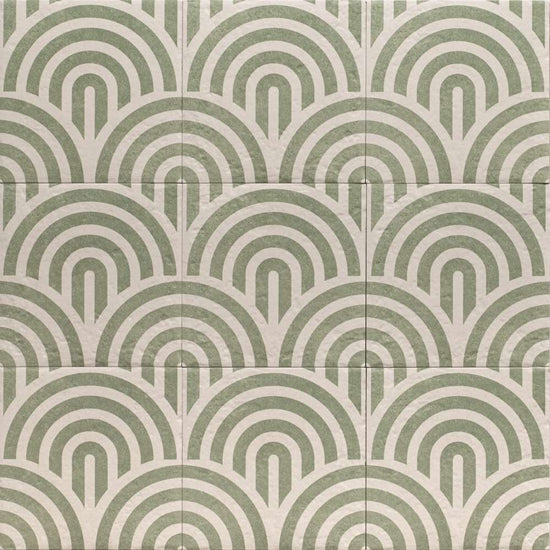 Verity Waves 8" x 8" Verde Porcelain Matte Tile