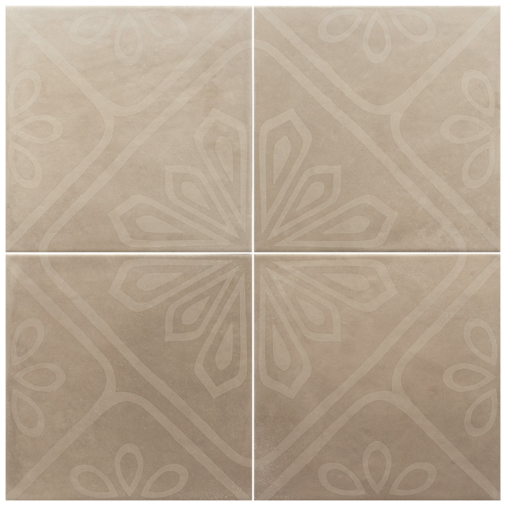 Camarada 8"x8" Taupe Porcelain Matte Tile