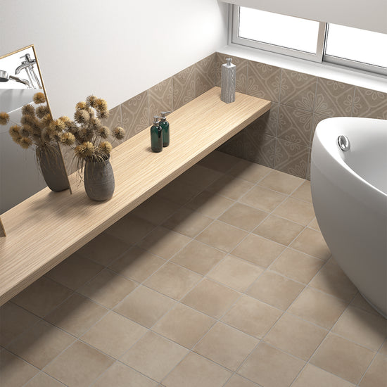 Camarada 8"x8" Taupe Porcelain Matte Tile