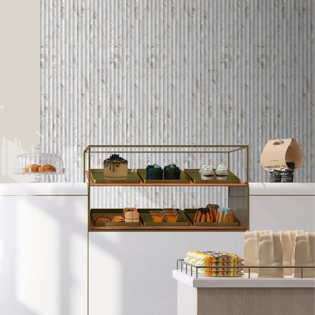 Lyrical 4.5" x 9" Matte Porcelain Fluted Wall Tile