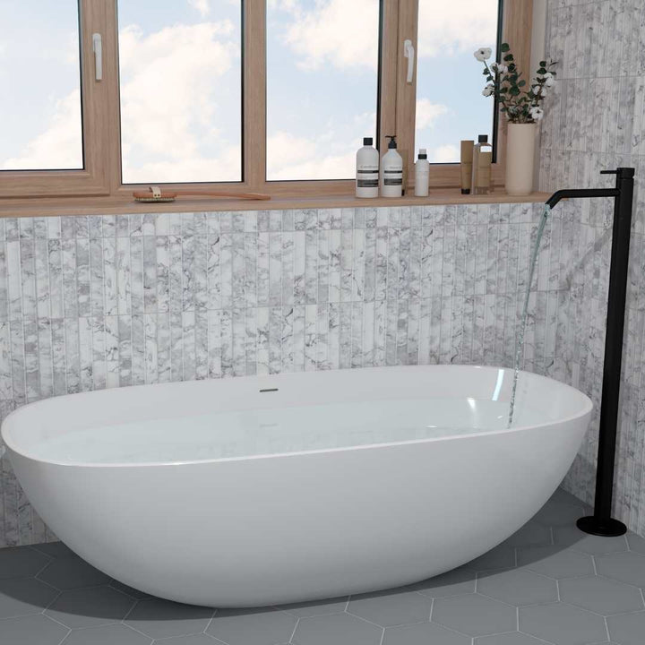 Lyrical Fluted 4.5"x9" Creta Porcelain Matte Tile