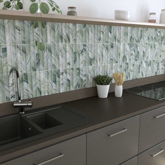 Lyrical 4.5" x 9" Matte Porcelain Fluted Wall Tile