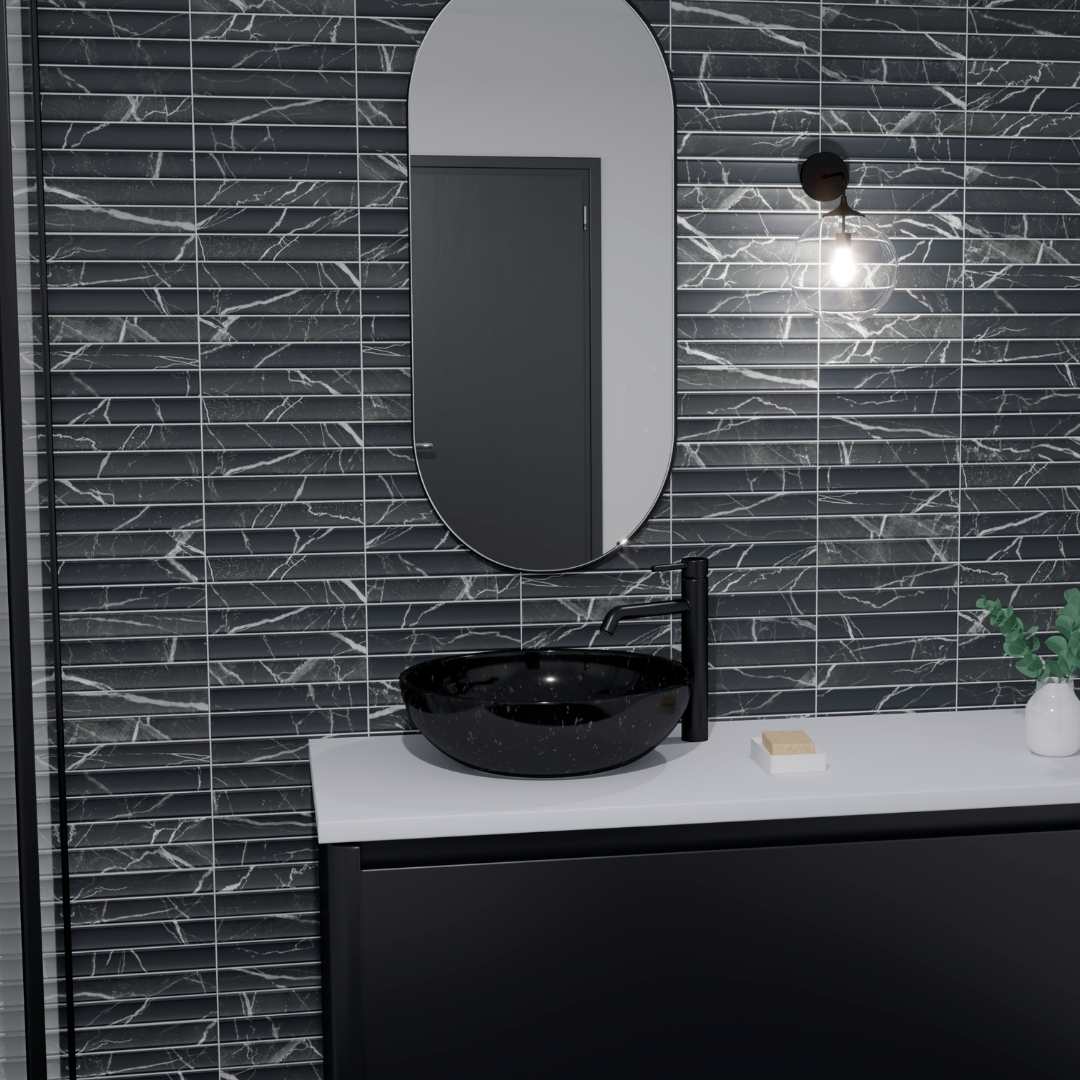 Lyrical 4.5" x 9" Matte Porcelain Fluted Wall Tile