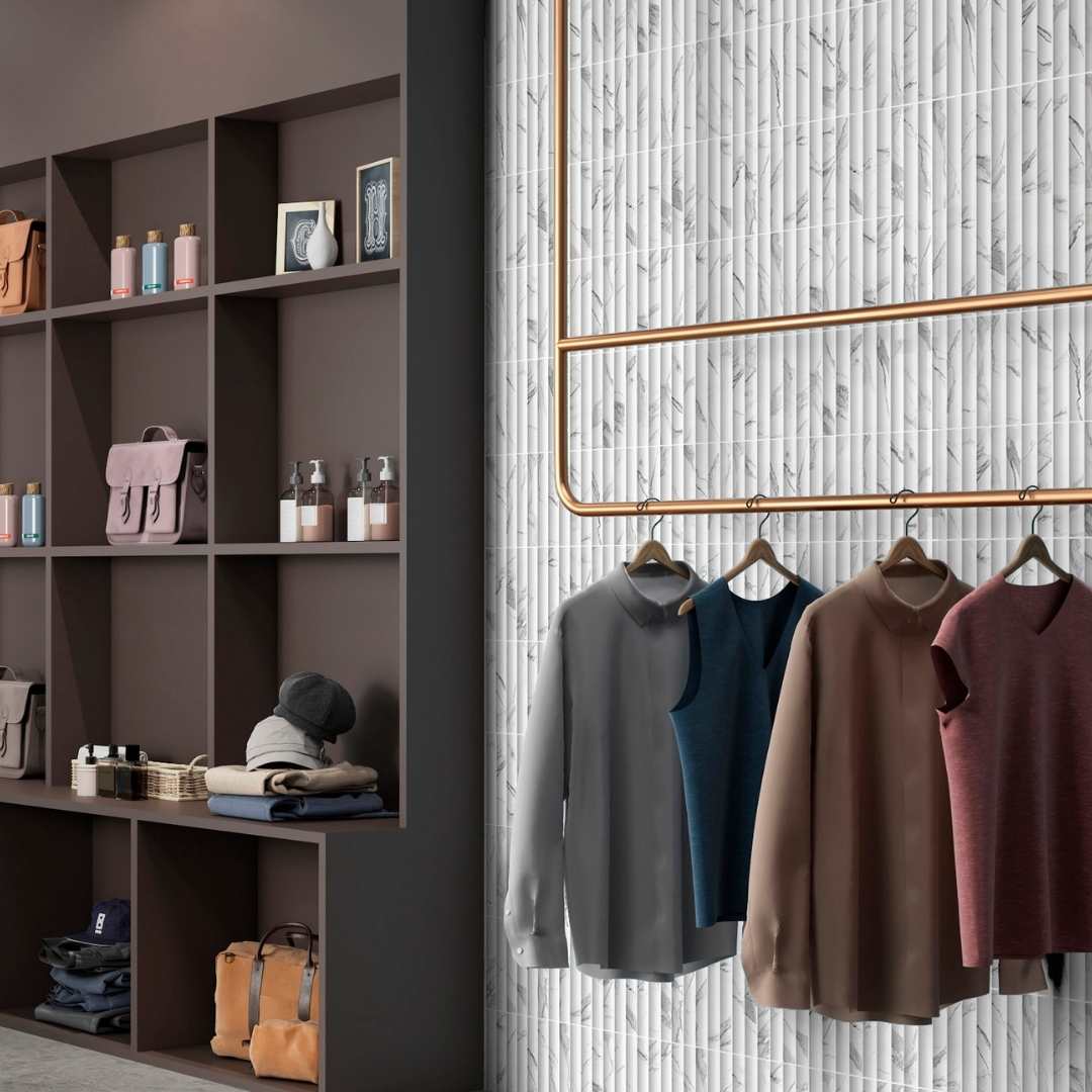 Lyrical 4.5" x 9" Matte Porcelain Fluted Wall Tile