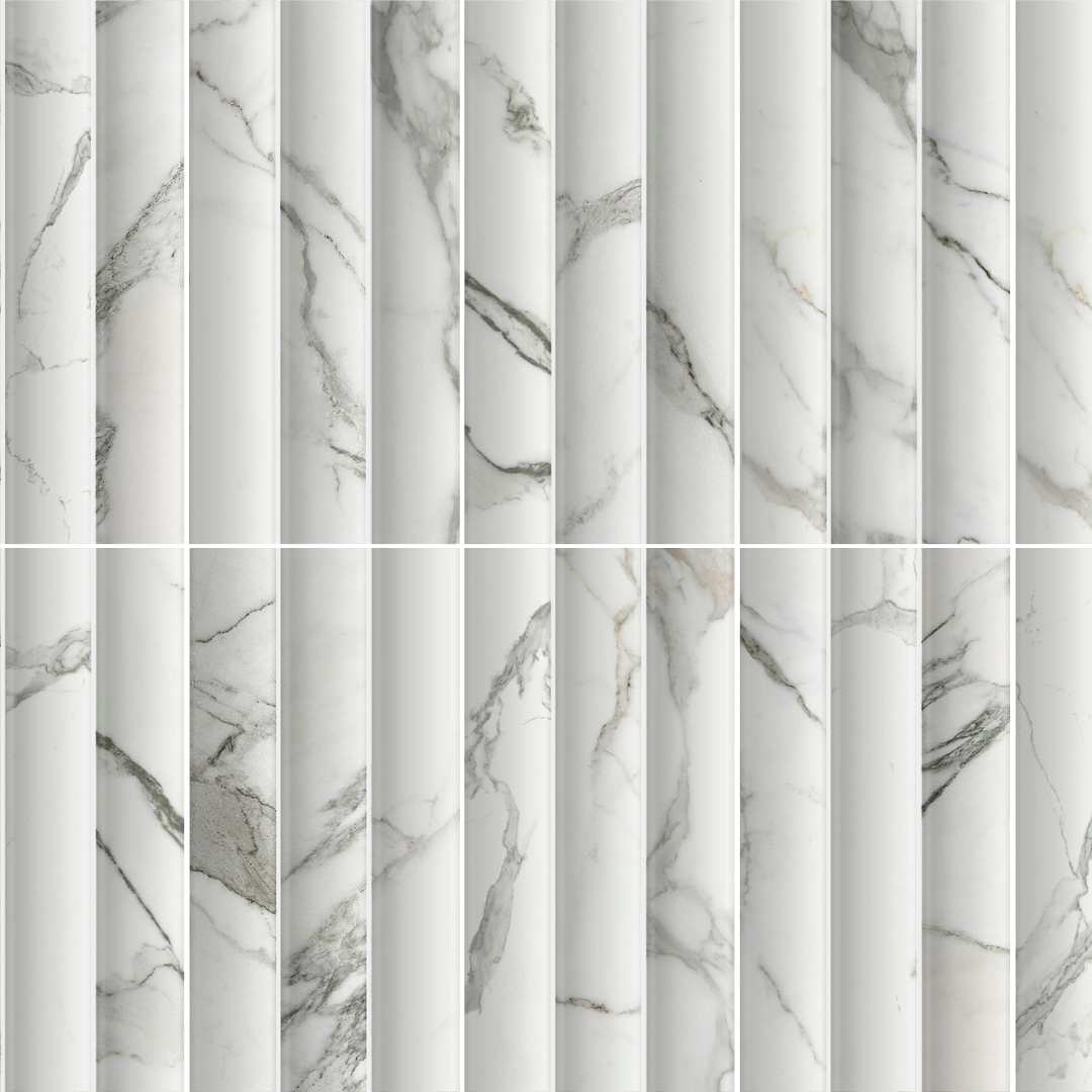 Lyrical 4.5" x 9" Matte Porcelain Fluted Wall Tile