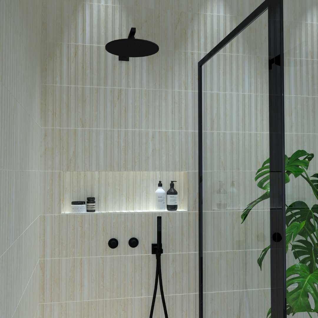 Lyrical 4.5" x 9" Matte Porcelain Fluted Wall Tile