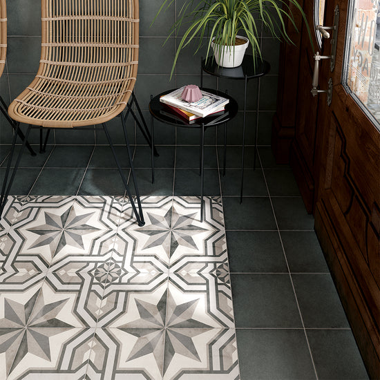 Seville Art 8"x8" Cinema Grey Porcelain Matte Tile