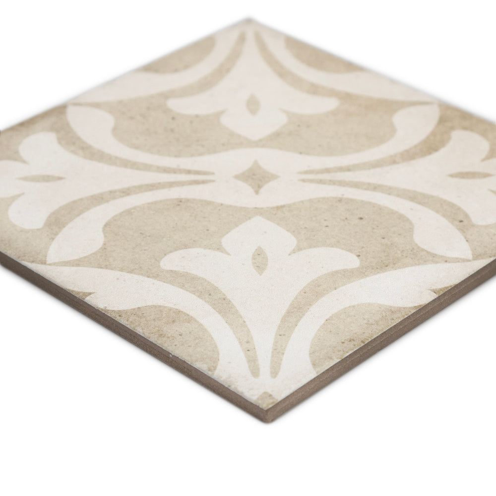 Seville Art 8"x8" La Rambla Biscuit Porcelain Matte Tile