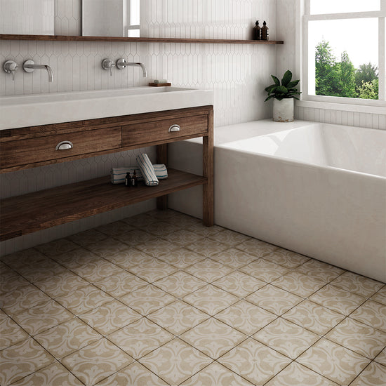 Seville Art 8"x8" La Rambla Biscuit Porcelain Matte Tile