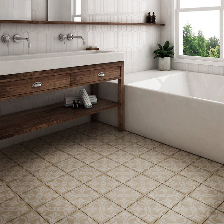 Seville Art 8"x8" La Rambla Biscuit Porcelain Matte Tile