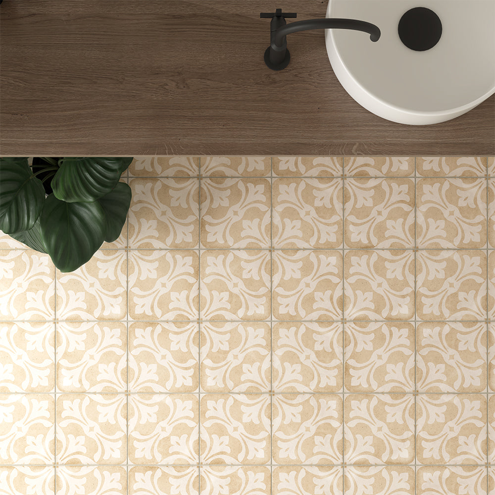 Seville Art 8"x8" La Rambla Biscuit Porcelain Matte Tile