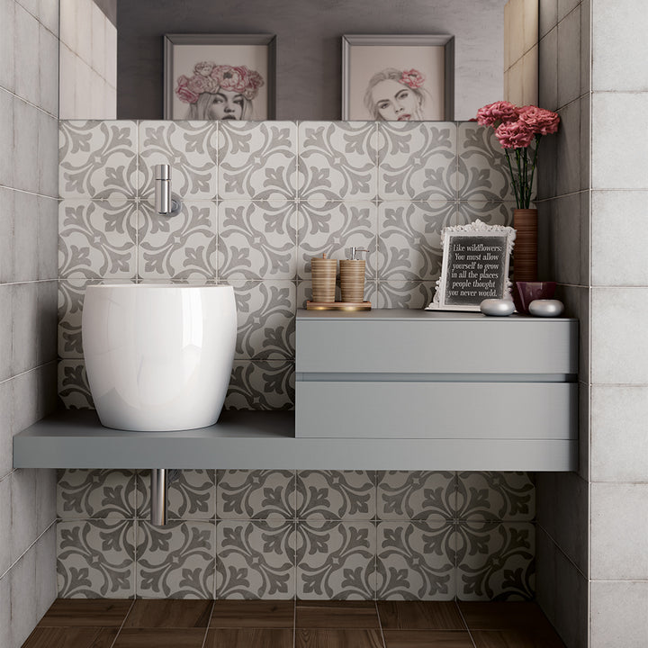 Seville Art 8"x8" La Rambla Grey Porcelain Matte Tile