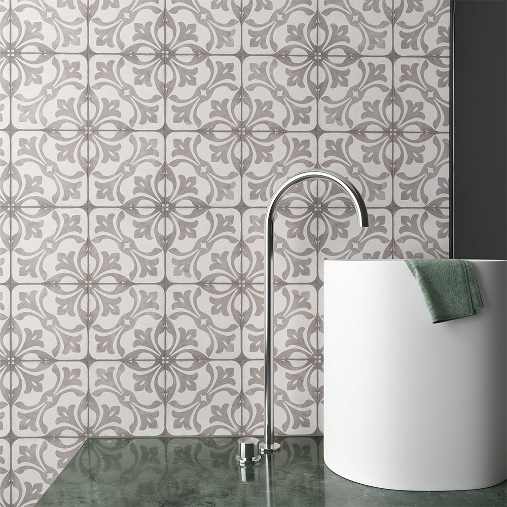 Seville Art 8"x8" La Rambla Grey Porcelain Matte Tile