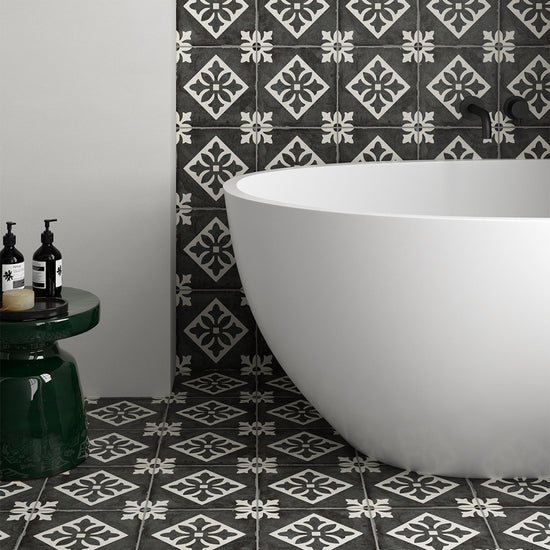Seville Art 8"x8" Padua Black Porcelain Matte Tile