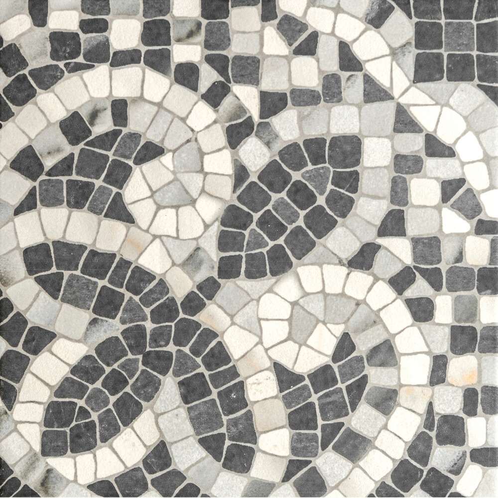 Roman Road 8" x 8" Black Porcelain Satin Tile