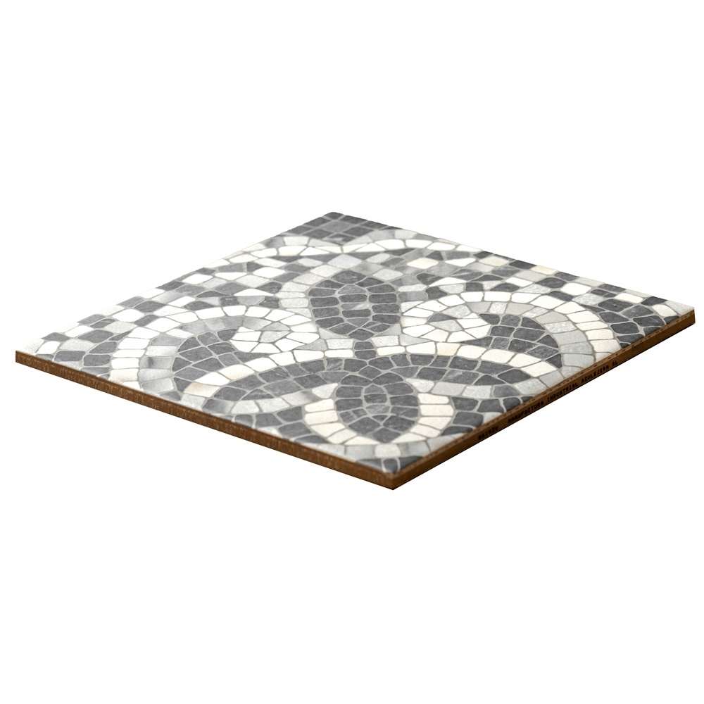 Roman Road 8" x 8" Black Porcelain Satin Tile