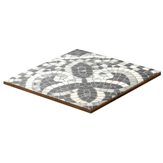 Roman Road 8" x 8" Black Porcelain Satin Tile