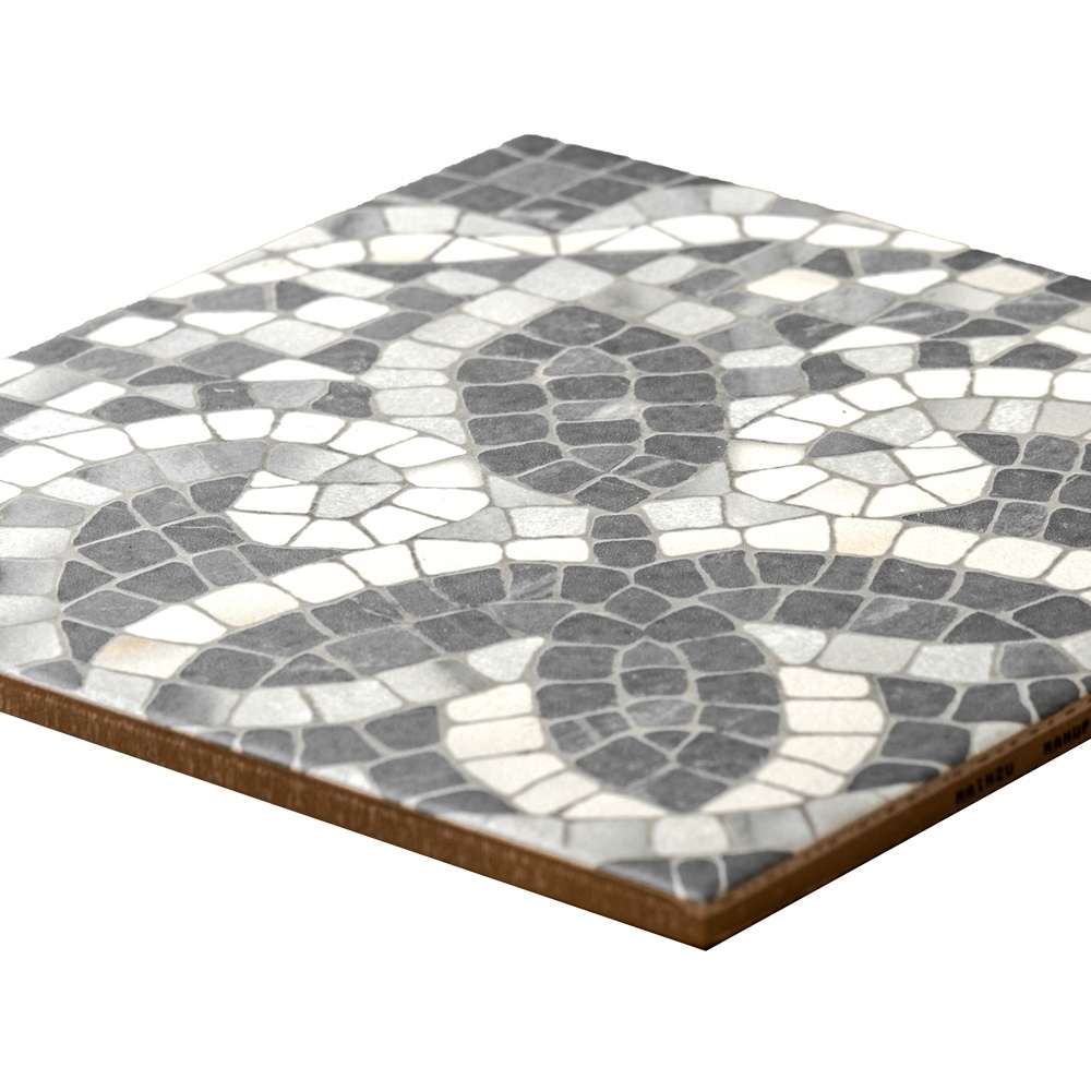 Roman Road 8" x 8" Black Porcelain Satin Tile