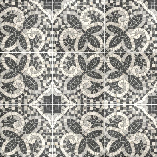 Roman Road 8" x 8" Black Porcelain Satin Tile