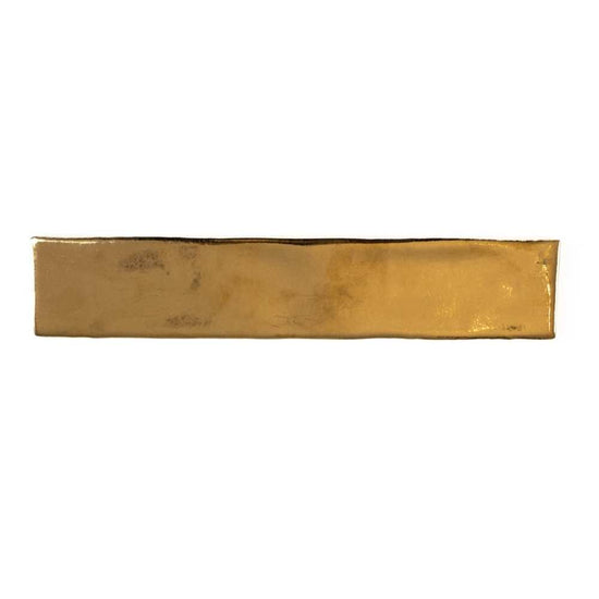 Midas 2" x 10" Gold Ceramic Bright Tile
