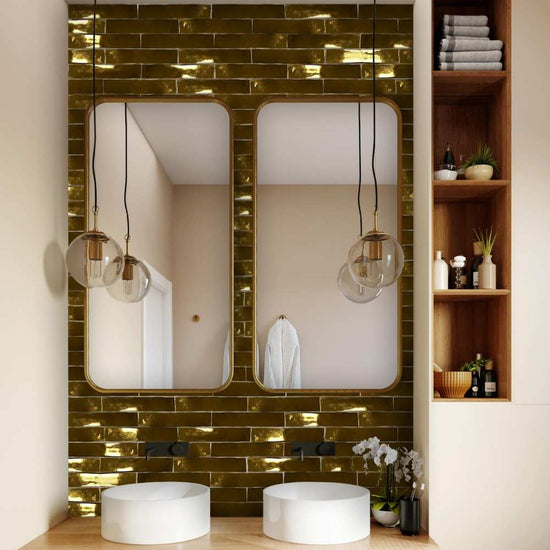 Midas 2" x 10" Gold Ceramic Bright Tile