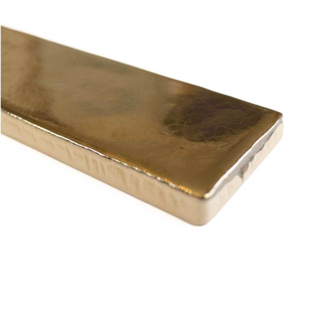 Midas 2" x 10" Gold Ceramic Bright Tile