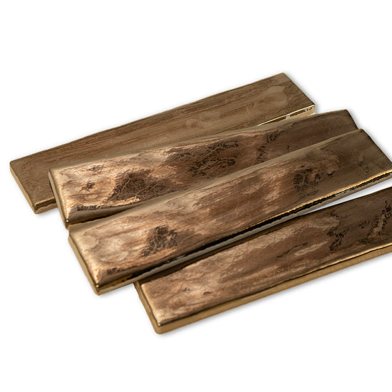 Midas 2" x 10" Gold Ceramic Bright Tile