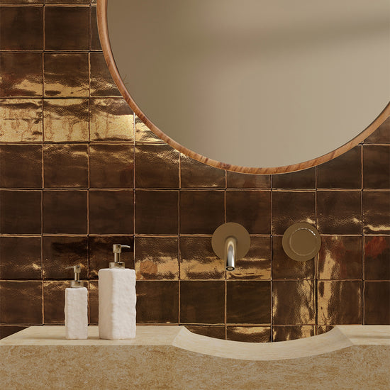 Midas 4"x4" Gold Ceramic Glossy Tile