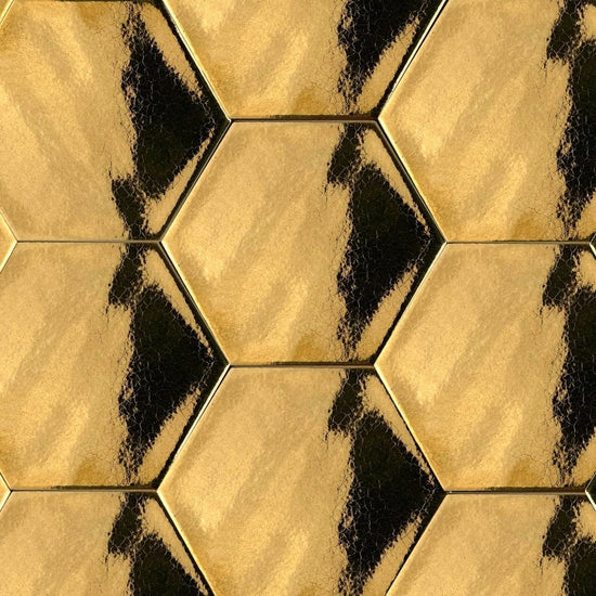 Midas Hexagon Gold Ceramic Glossy Tile