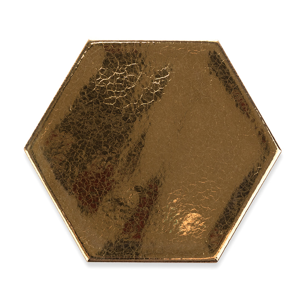 Midas Hexagon Gold Ceramic Glossy Tile
