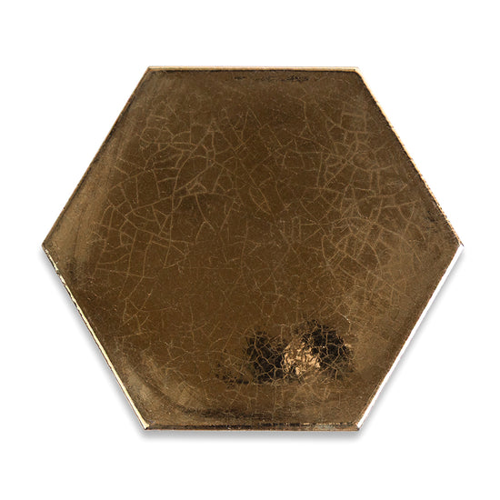 Midas Hexagon Gold Ceramic Glossy Tile