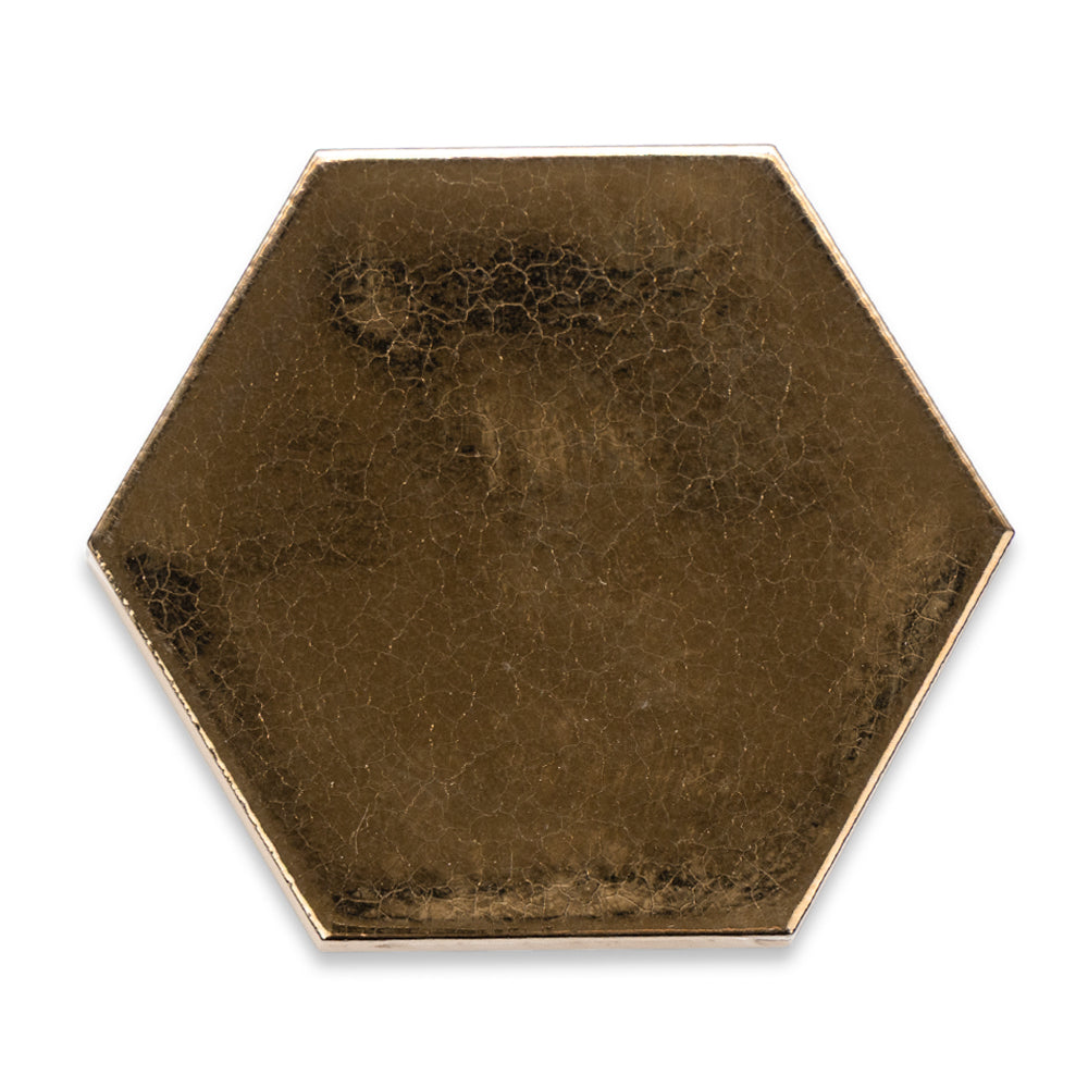 Midas Hexagon Gold Ceramic Glossy Tile
